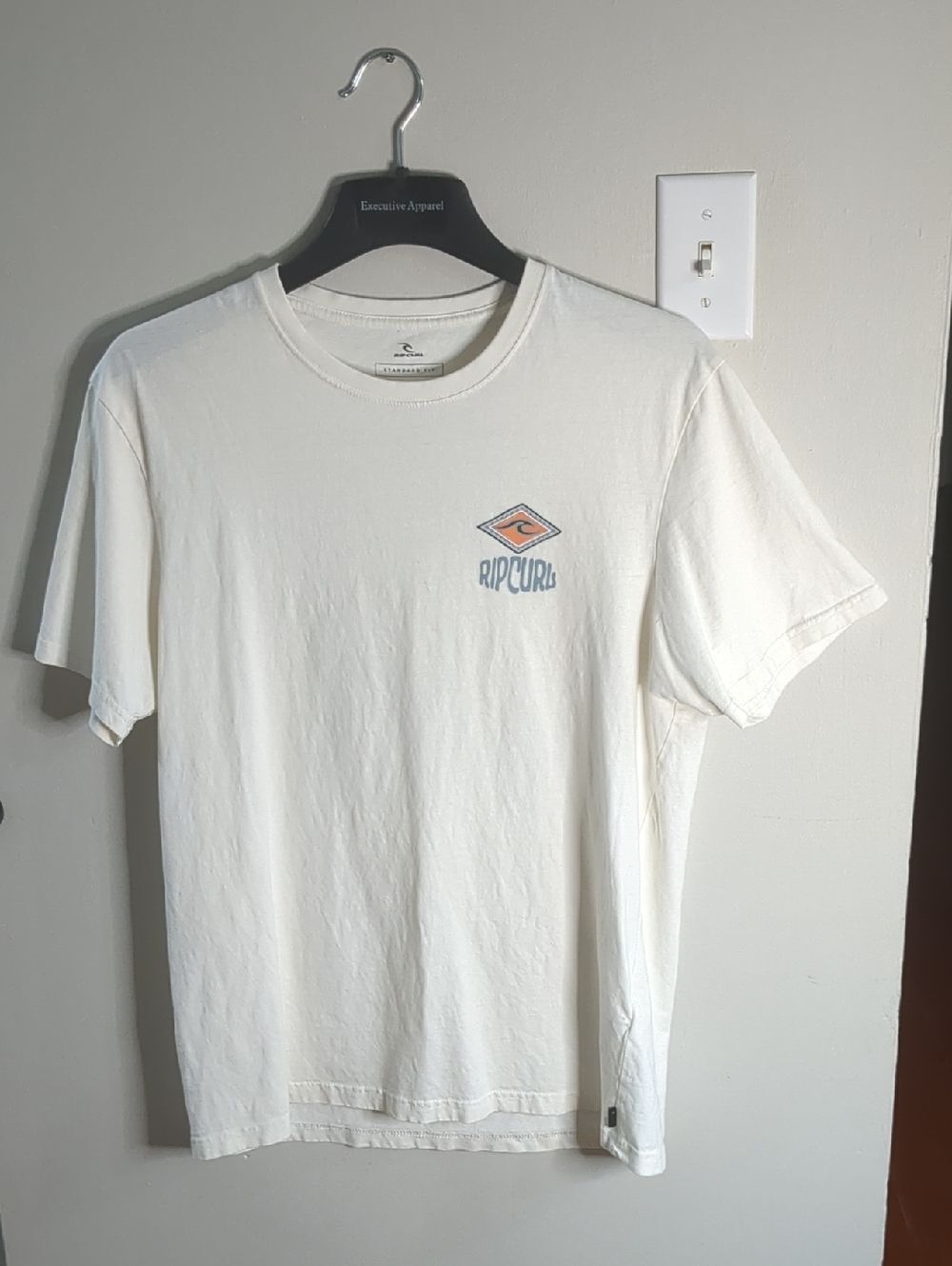 Rip Curl Men's Skeleton Surfer Graphic T-Shirt - Cream/Bone - Standard Fit, Sz L